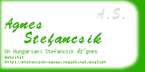 agnes stefancsik business card